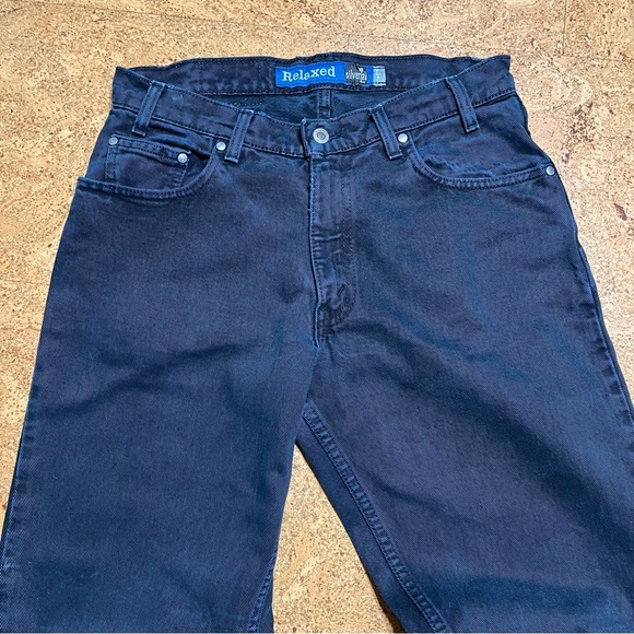 Levi’s Vintage 90’s Silver Tab Relaxed Barrel Leg Jean Black w/ Blue Undertone - Picture 6 of 16